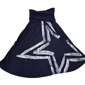 Cowboys Her Style Size M Bandeau Dress with pockets Navy